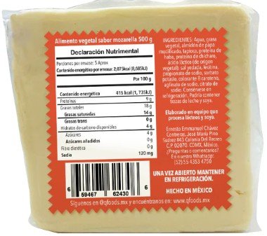 Imitación Queso Mozzarella 500grs